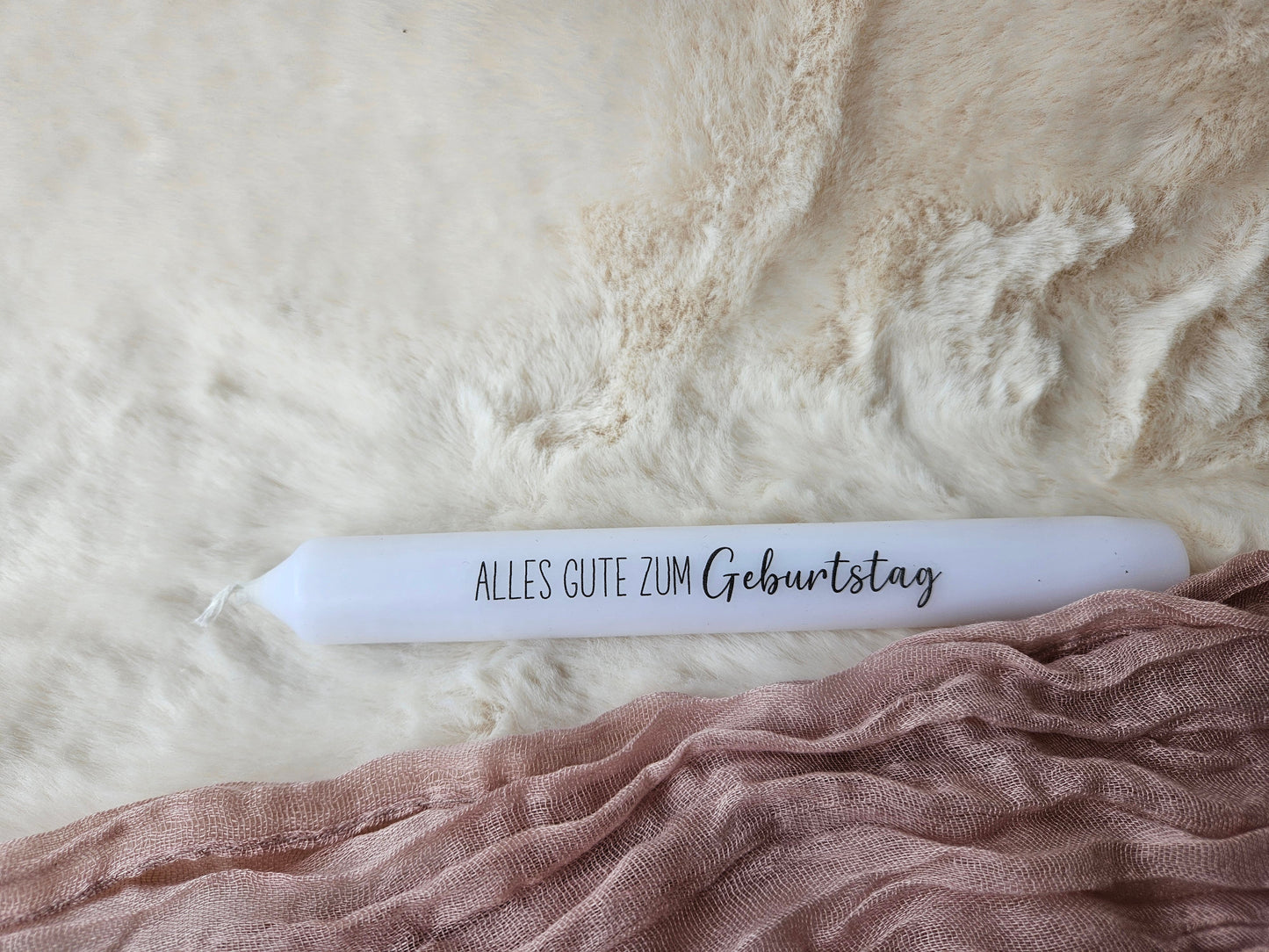 Stabkerze mit Geburtstagsbotschaft